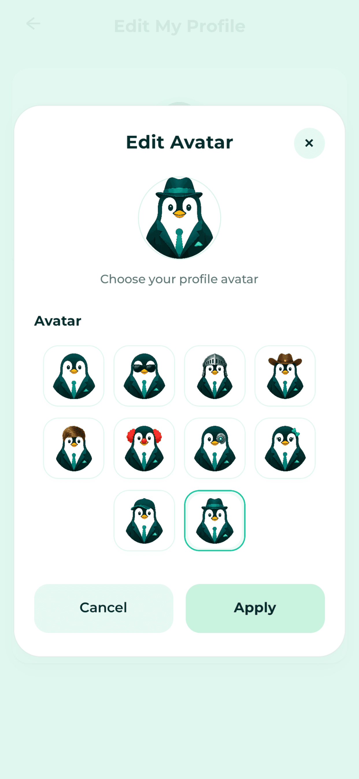 Welmio Edit Avatar screen